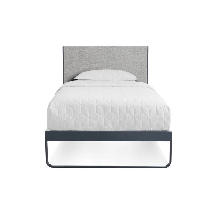 Tait Charcoal/Slate Me Time Upholstered Metal Platform Bed