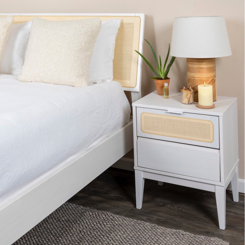 Kay 2 - Drawer Solid Wood Nightstand