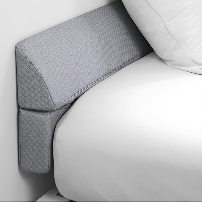 BALAPET Flodable Wedge Pillow Wedge for Headboard Gap Close The Gap 0-7", King Size Adjustable Foam Bed Mattress Gap Filler, Sleeping Backrest Pillow, Dark Grey, 76"x6"x6" King Dark Grey