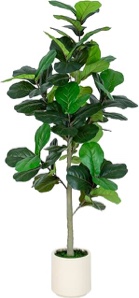 Faux Fiddle Leaf Fig Tree In Plastic Pot Artificial Plant for Living Room House Office Decoration