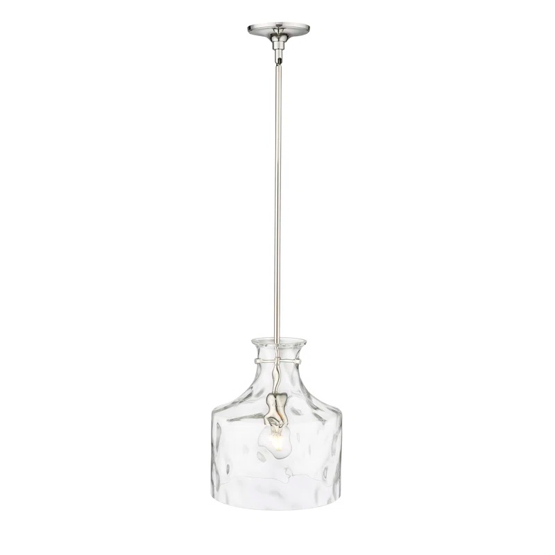 Wrought Studio™ Maitreya 1 Light Pendant Light with Water Glass Shade