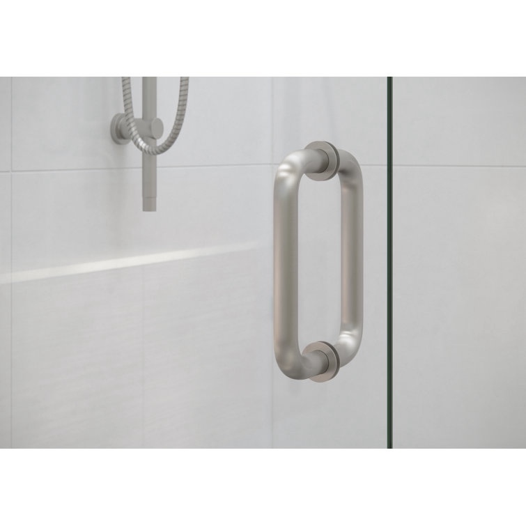 Illume 53.75 in. x 78 in. Fully Frameless Wall Hinge Shower Door