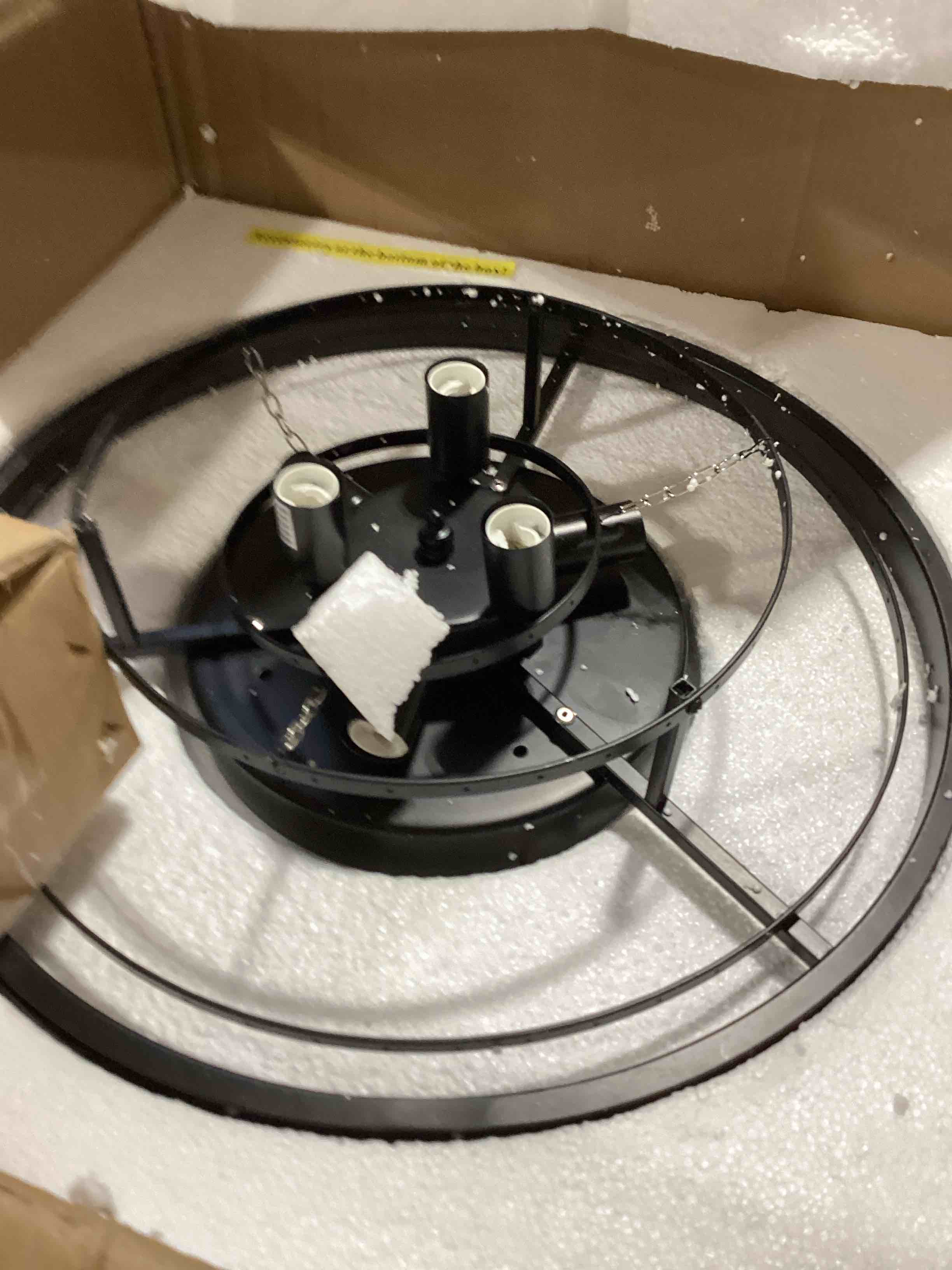 6-Lights Modern 3-Tier Round Fringe Crystal Chandelier