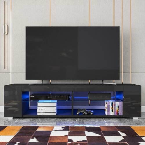 Jowers TV Stand for TVs up to 65'' LED Media with Glass Shelves