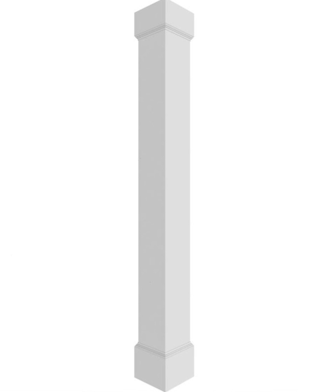 Craftsman Classic Square Non-Tapered Smooth PVC Column Kit, Standard Capital & Standard Base
