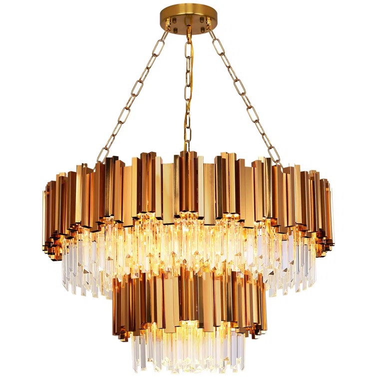 Jaikob 17 - Light Luxury Large Dimmable Tiered Crystal Chandelier