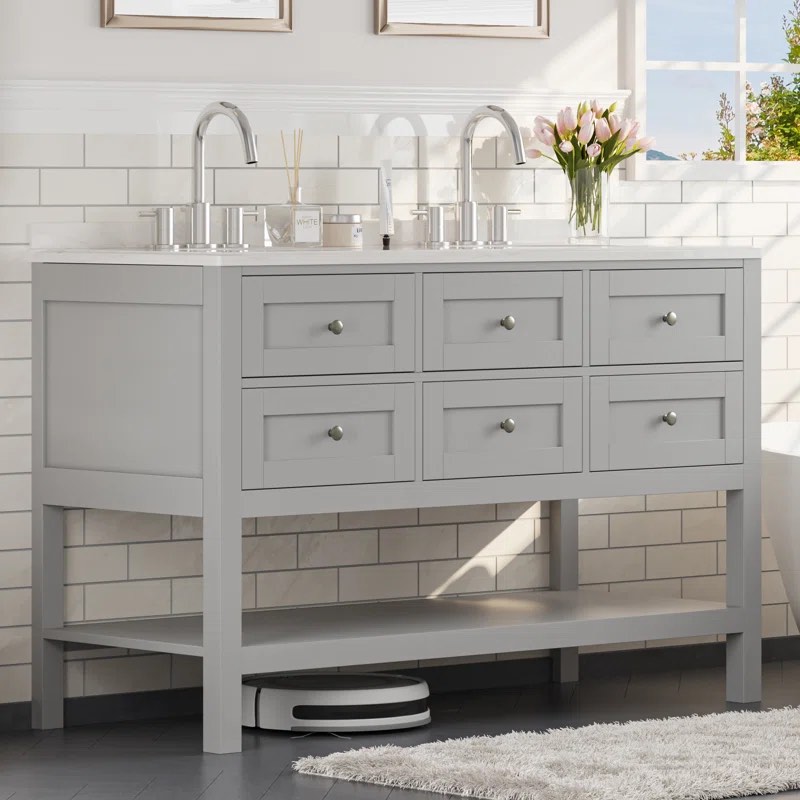 Bobigny 59.1'' Free Standing Double Bathroom Vanity