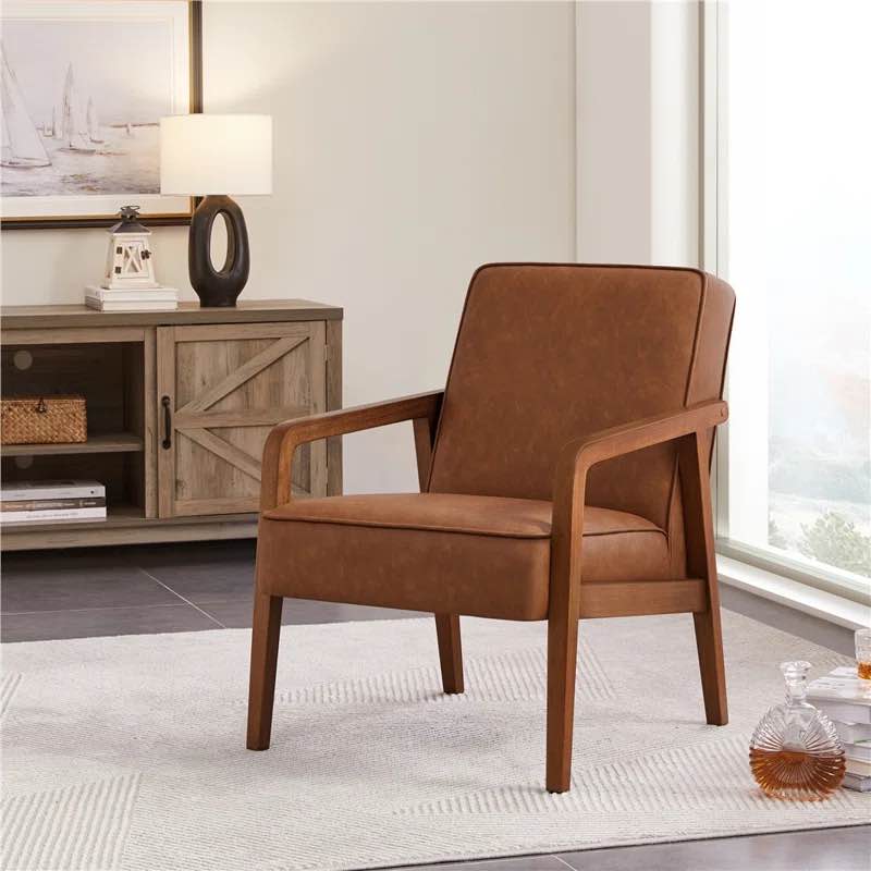 Brandalyn 25" W Faux Leather Armchair