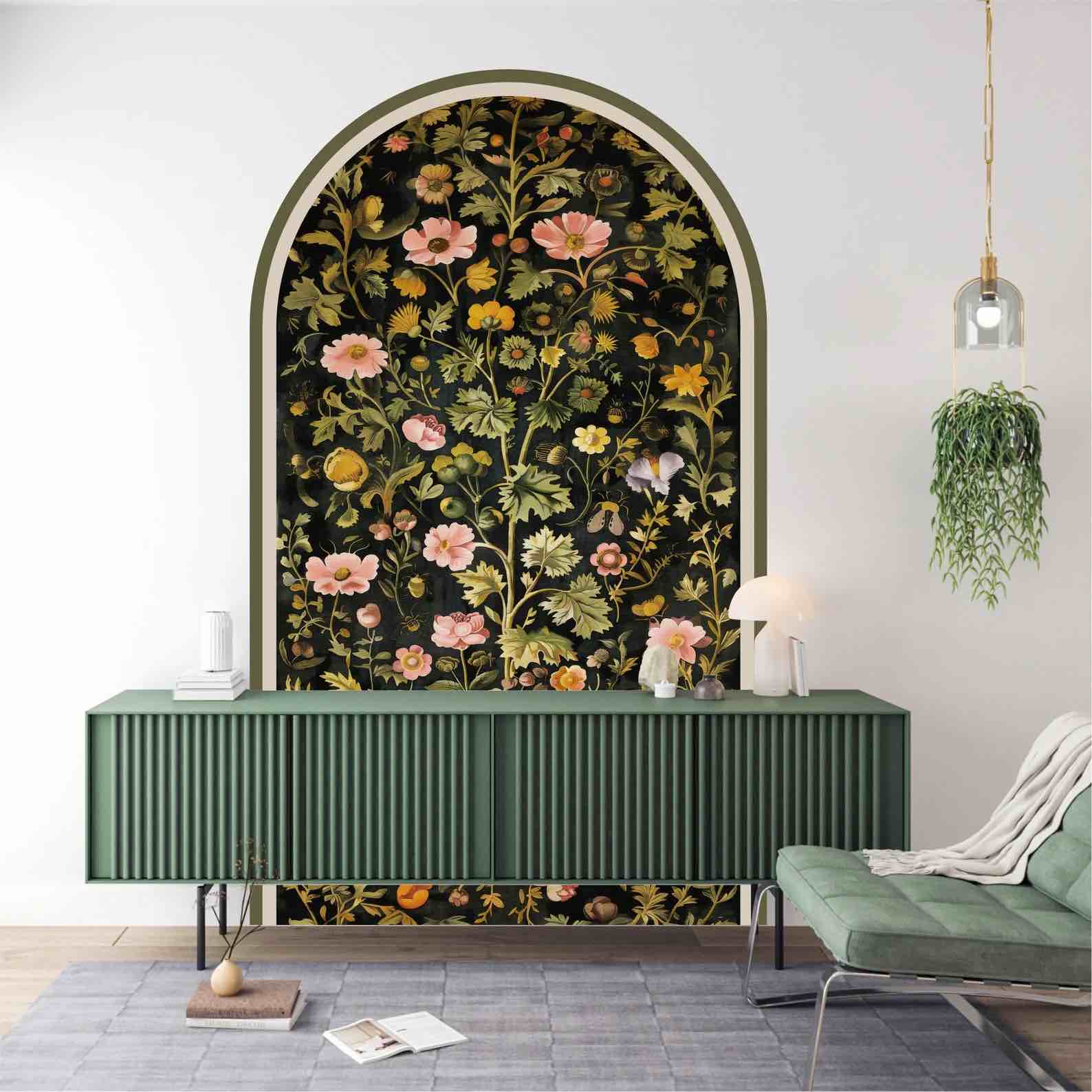 Peel and Stick Floral Botanical Wallpaper, Accent Wall Art, Removable Trendy Wall Art