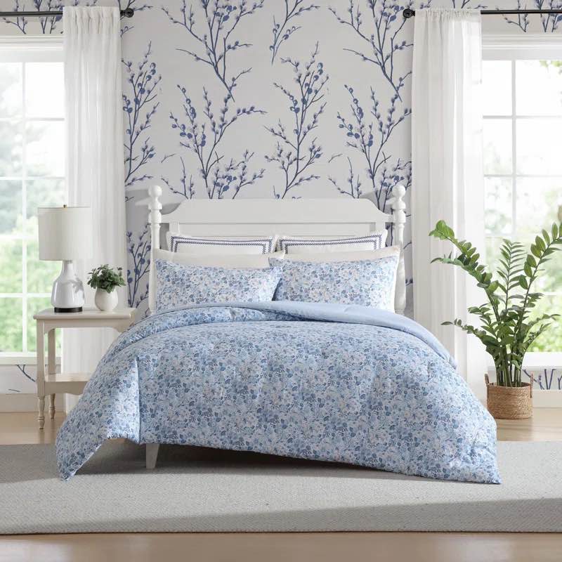 Laura Ashley Quartet Blue Reversible Comforter Set