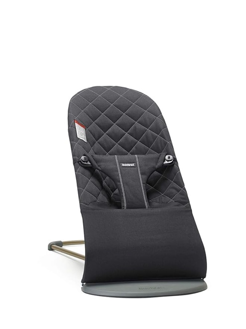 BabyBjörn Bouncer Bliss, Sand Gray, Woven, Classic Quilt | 2-in-1 Adjustable Baby Bouncer Seat and Toddler Chair, Newborn to Toddler (8-29 lbs), 4 Positions, Lightweight & Portable