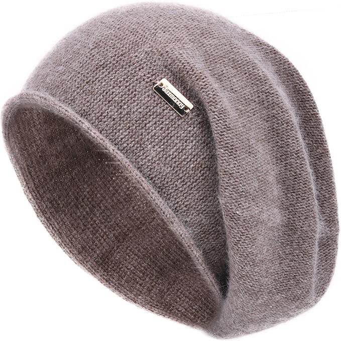 jaxmonoy Cashmere Slouchy Knit Beanie Hat for Women Winter Soft Warm Ladies Wool Knitted Skull Beanies Cap