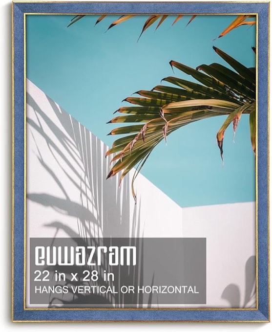 Suede 22x28 Frame - Single Frame, Christmas Elegant Sky Blue 22 x 28 Poster Frame, 22x28 Picture Frame for Artwork Puzzles Photos and Movie Posters