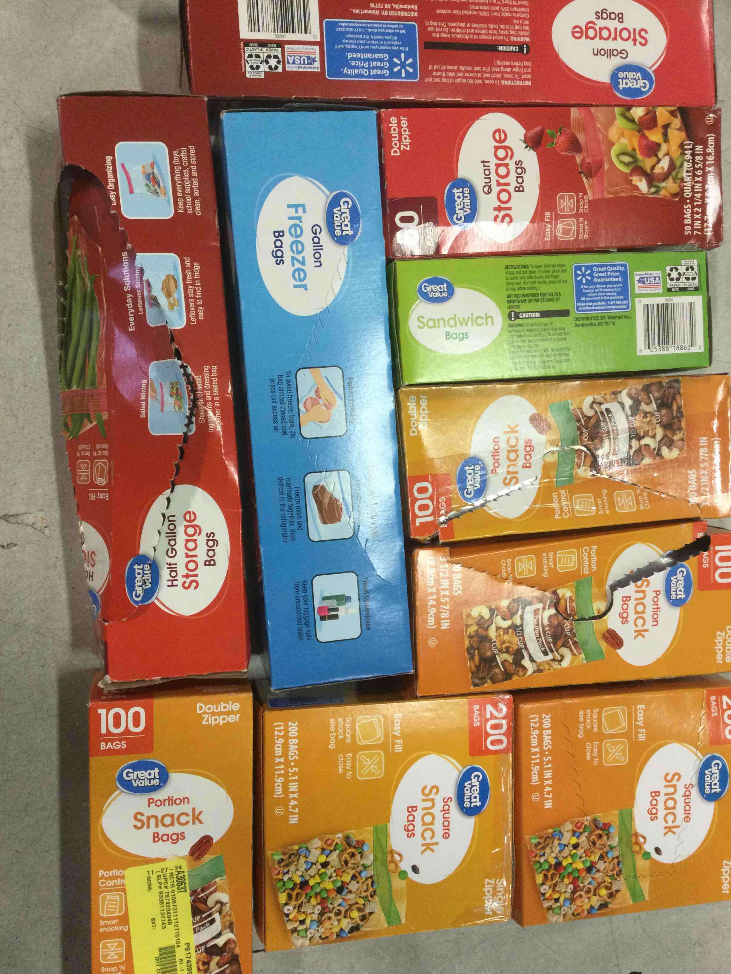 variety of kitchen storage bags 