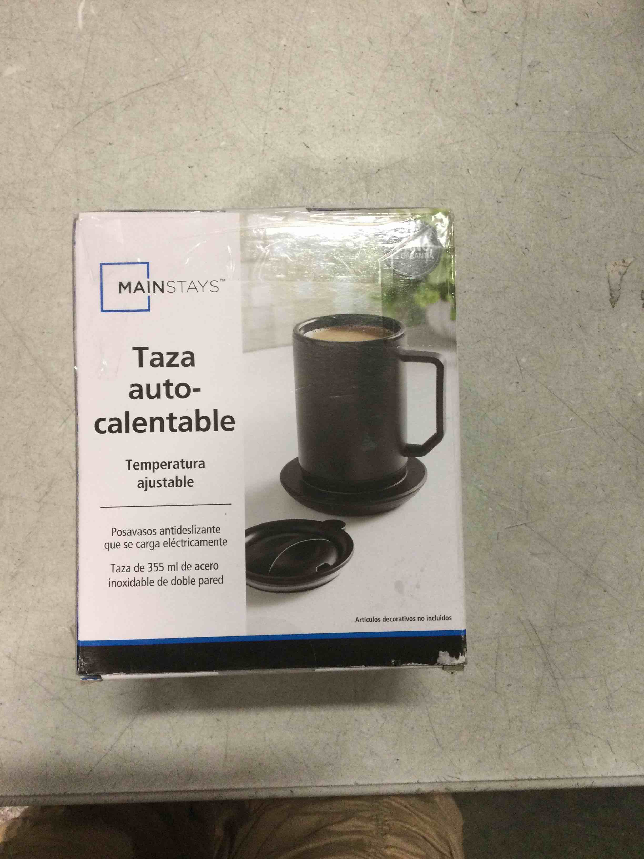 Mainstays Warming Coffee Mug, 12oz. Stainless Steel Coffee Mug with Mug Warmer Coaster and Lid