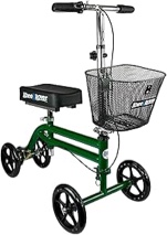 KneeRover Steerable Knee Scooter Knee Walker for Adults for Foot Surgery, Broken Ankle, Foot Injuries - Foldable Knee Rover Scooter for Broken Foot Injured Leg Crutch Alternative with Basket Green