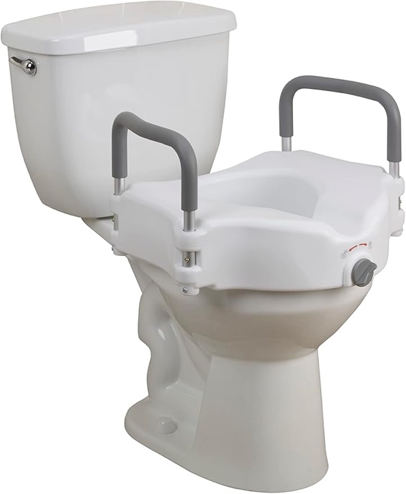 Bath SafetyRaised Toilet Seat Product Description: Elev.Toilet Seat w/ RemArms,RTL,1 EA