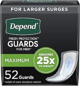 Depend Real Fit Incontinence Underwear for Men, Disposable, Maximum Absorbency, Large/Extra Large, Black, 52 Count (2 packs of 26), Packaging May Vary