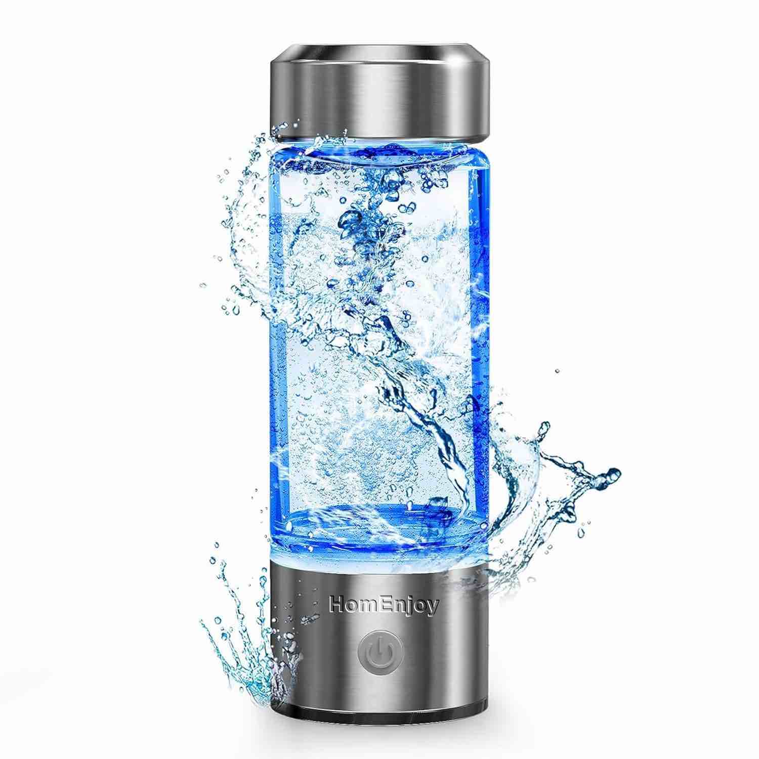 Hydrogen Water Bottle, Portable Hydrogen Water Generator with SPE and PEM Technology, Rechargeable Hydrogen Rich Water Glass Cup Water Ionizer Machine for Home Travel Fitness Daily Drinking