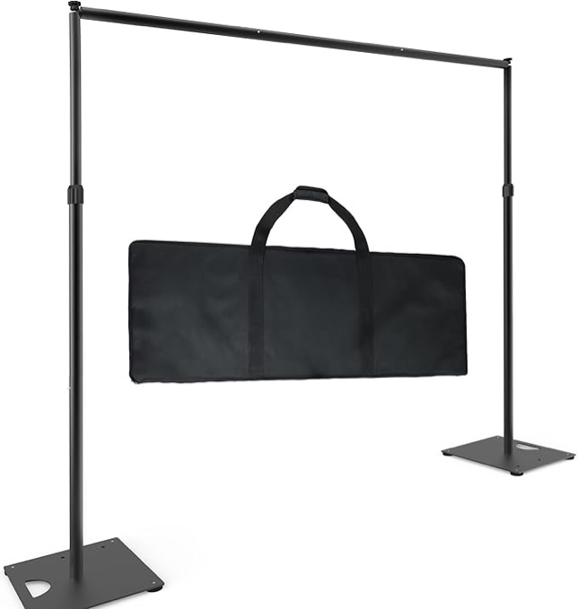 Pipe and Drape Stand Heavy Duty, Backdrop Stand Heavy Duty 10FT x 10FT, Adjustable Pipe and Drape Stand with Carrying Bag, Square Backdrop Stand for Wedding Party Booth, Telescopic uprights