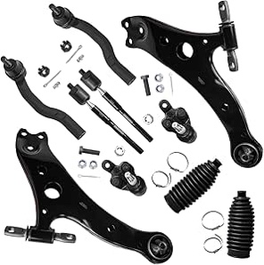 Detroit Axle - Front End 10pc Suspension Kit for 2004-2006 Toyota Camry Lexus ES330, 2004-2008 Solara, 2 Lower Control Arms 2 Ball Joints 4 Inner & Outer Tie Rods 2 Boots Replacement