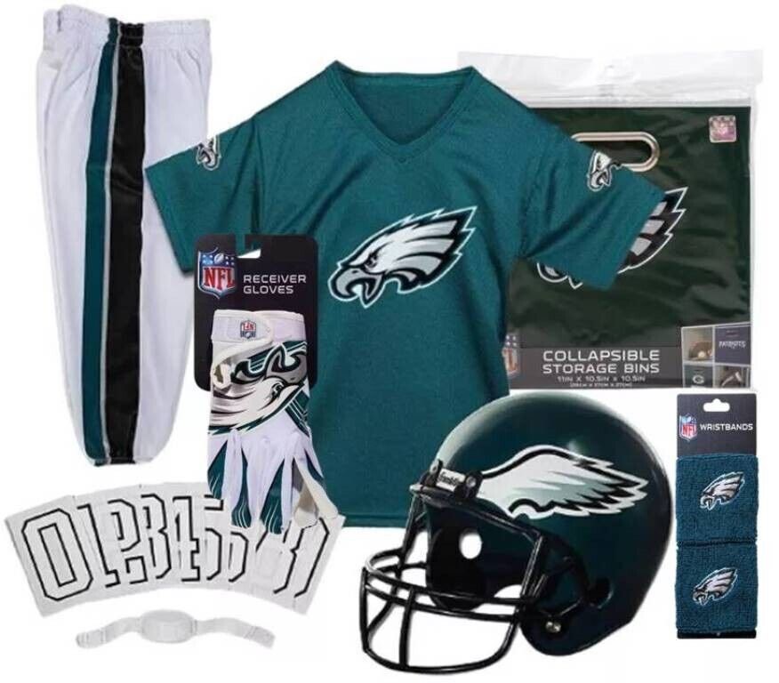 Philadelphia Eagles Kids NFL 10pc Deluxe Football Uniform Set, medium 