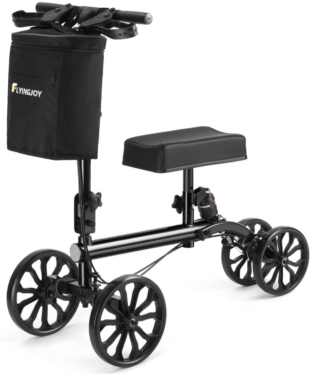 Black Knee Scooter 10" Front Wheels Steerable All-Terrain Foldable Knee Walker with Shock Absorption Medical Knee Scooters for Foot Injuries Adults Dual Braking Black Knee Scooter 10" Front Wheels Steerable All-Terrain Foldable Knee Walker with Shock Absorption Medical Knee Scooters for Foot Injuries Adults Dual Braking System Crutches Alternative System Crutches Alternative