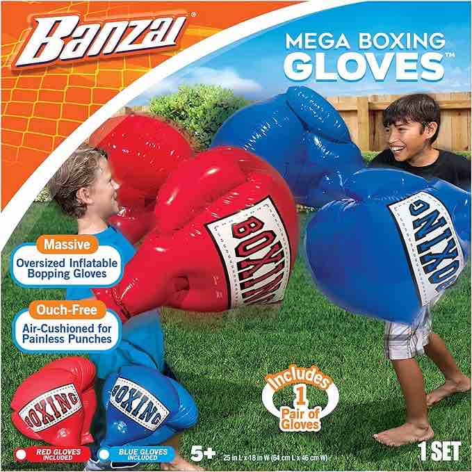 Banzai Kids Inflatable Mega Boxing Gloves 1 Set (Red or