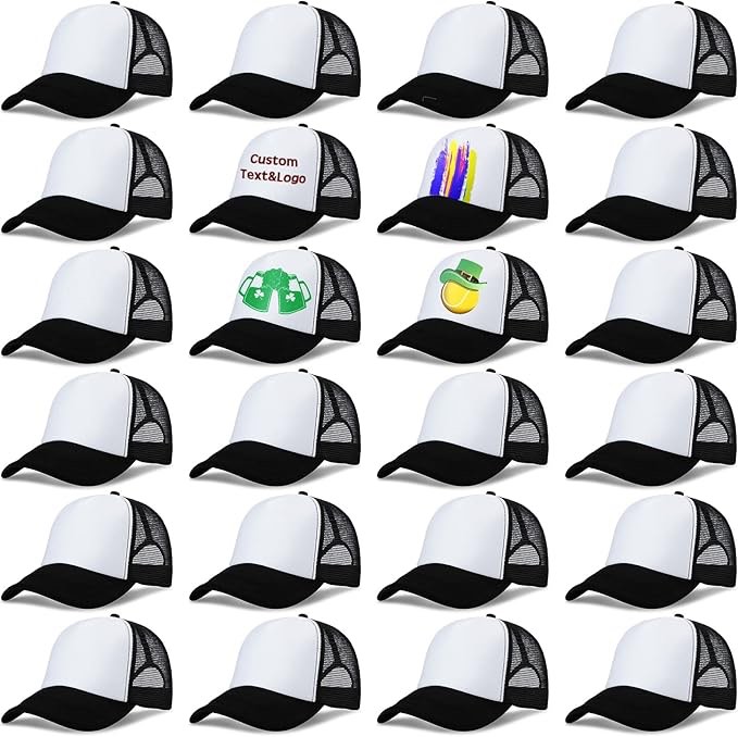 Unisex Sublimation Blank Mesh Baseball Cap Adjustable Plain Blank Mesh Trucker Hat for DIY Embroidery Sublimation Printing