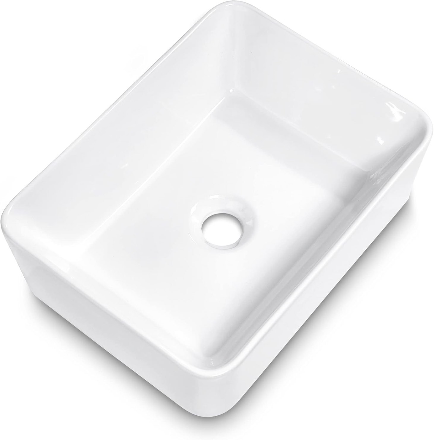 Dcolora 16"x12" Vessel Sink for Bathroom Rectangular Countertop White Ceramic Sink Porcelain Rectangle Bath Vanity Dcolora 16"x12" Vessel Sink for Bathroom Rectangular Countertop White Ceramic Sink Porcelain Rectangle Bath Vanity Vessel Sink Above Counter DC-V8870 Sink Above Counter DC-V8870