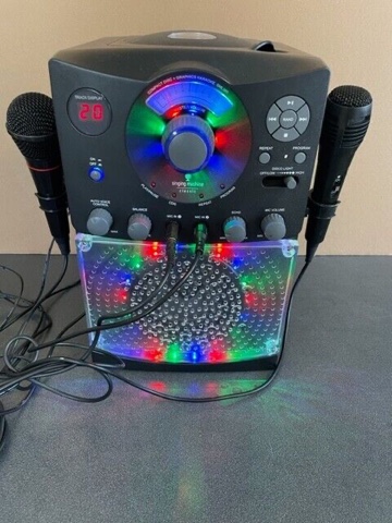 The Singing Machine SML385 Karaoke System Black Tested w/ 2 microphones w/ box
