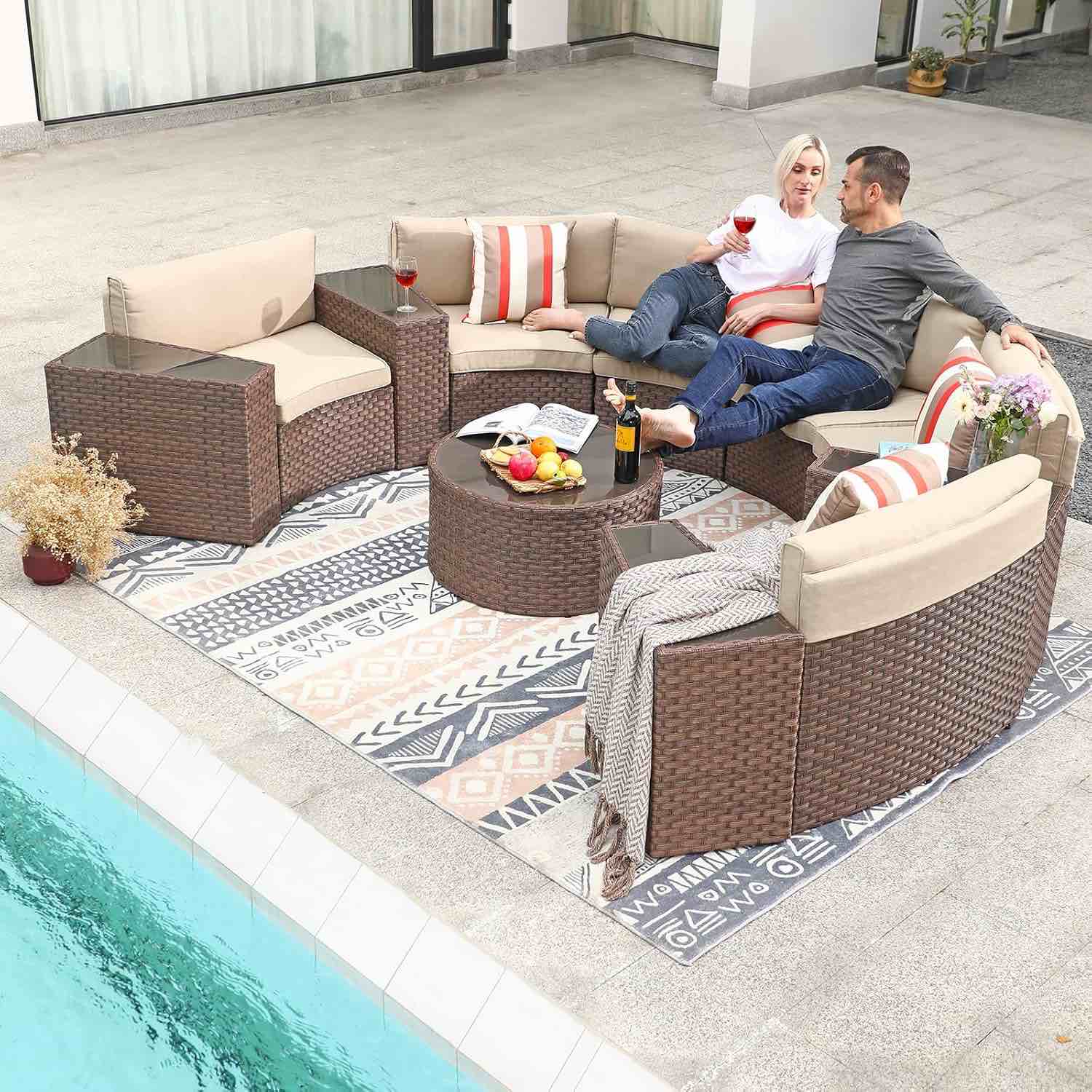 ( incomplete only covers)Miami 11 Piece Outdoor Cushion Set Fabric: Light Beige Performance