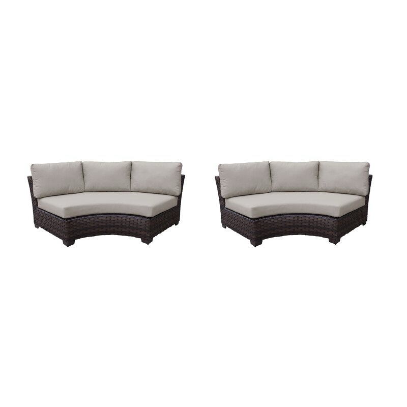 kathy ireland Homes & Gardens River Brook Curved Armless Sofa 1 Per Box Patio Chair