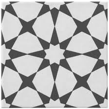 Moroccan Handmade Cement Tile. 8inch x 8 inch Floor & Wall Medina White and Grey Sample tile