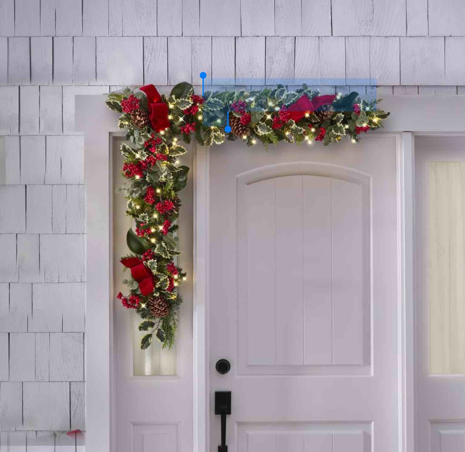 The Cordless Prelit Holly/Berries/Ribbon Holiday Trim