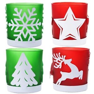 SYFURNIX Christmas Candle Holder Set 
