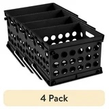 Sterilite Plastic Storage Cube / Mini Crate, 9” L x 7 3/4” W x 6 1/8” H, Black, Back to College