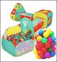 Kiddey Tunnel and Ball Pit Play Tent | 3pc Pop Up Toddler Gym Tunnels with Tents for Kids, Toddlers, Infants Boys & Girls | Indoor & Outdoor Gift Game | Baby Crawling Pits for Playground
