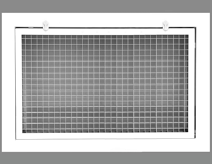 18" x 10" Cube Core Eggcrate Return Air Filter Grille for 1" Filter - Aluminum - White [Outer Dimensions: 20.5" x 12.5]