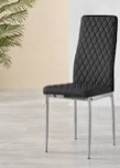 Morgan Hatched Faux Leather Sleek Metal Leg Luxury Dining Chairs