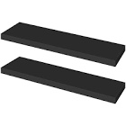 Amoroso 31.5" Wide Floating Shelves Set Of 2 Black Wengue