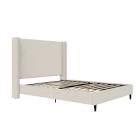 Eveline Upholstered Platform Bed Frame With High Wingback Headboard (incomplete)