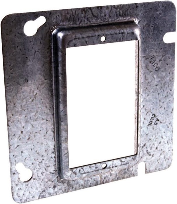 RACO 8837 Box Cover  1/2 in L  4-3/4 in W  Square  1 -Gang  Steel  Gray