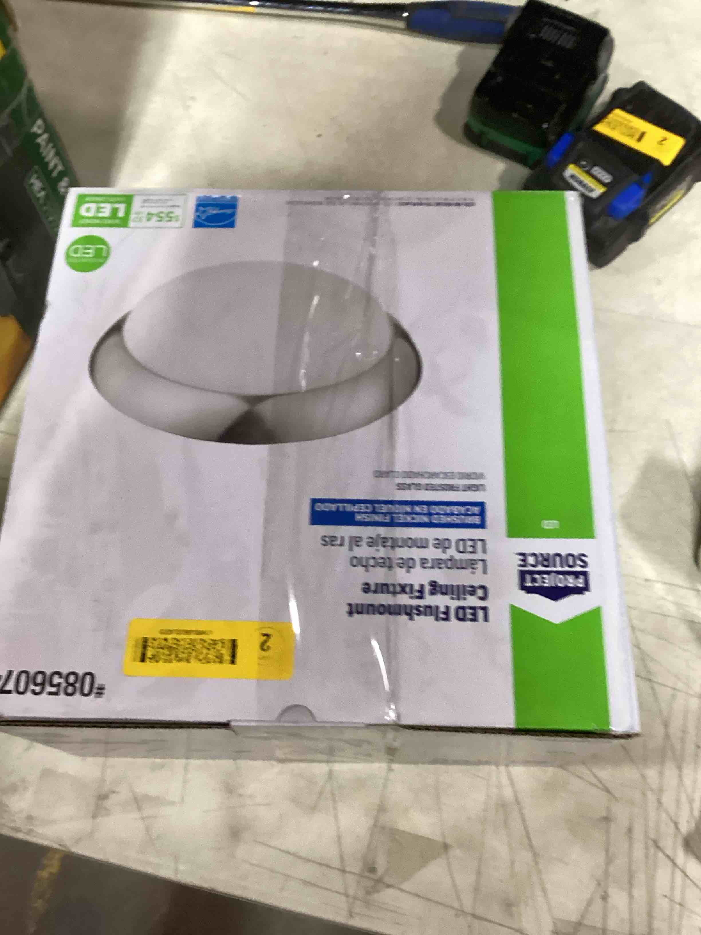 Project Source 11-in W Brushed Nickel Led Flush Mount Light Energy Star