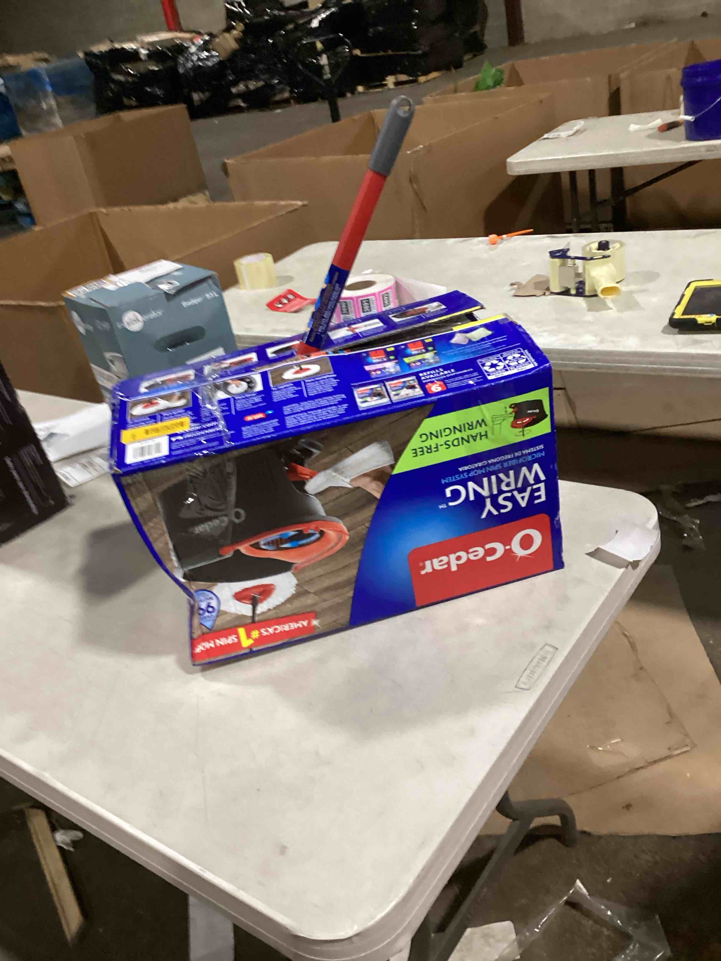 O-Cedar EasyWring Microfiber Spin Mop, Bucket Floor Cleaning System, Red, Gray, Standard