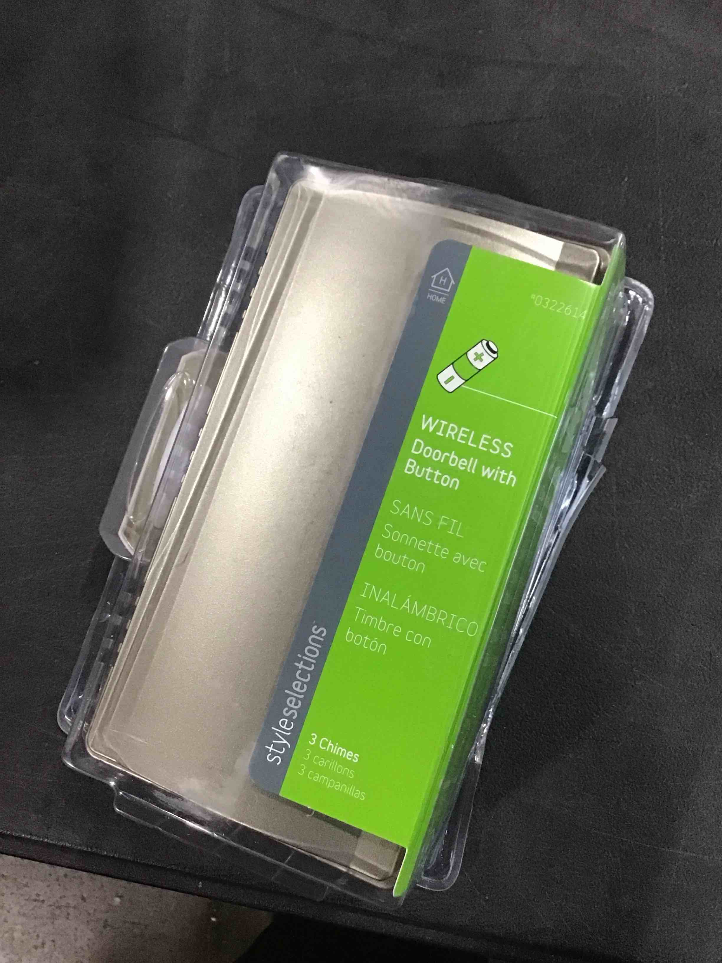 Style Selections 0322614 Wireless Doorbell 3 Chimes Nickel Finish