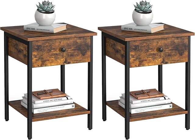 Bijal 24'' tall Tray Top Frame 2 - Drawer End Table and Built-In Outlets