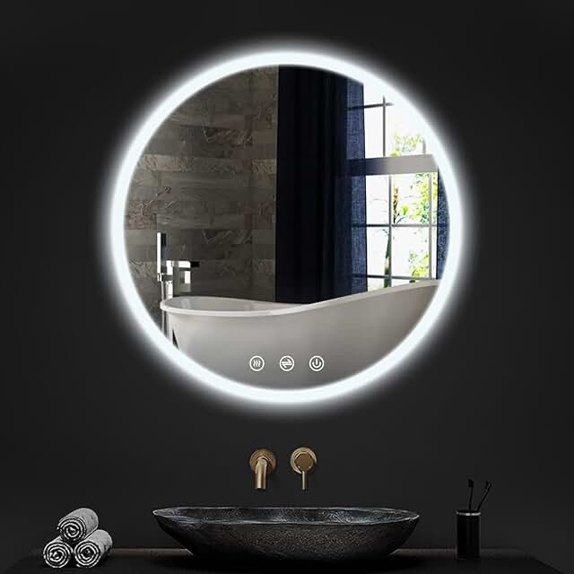 Adorna Oval Frontlit & Backlit LED Bathroom Vanity Mirror AntiFog Dimmable Wall Mirror