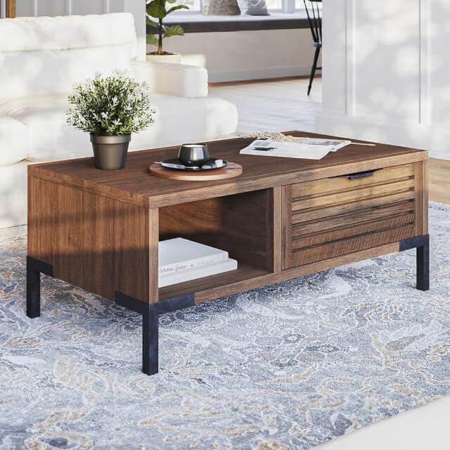Floor Shelf Coffee Table with Storage
