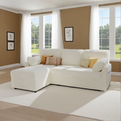 SIMILAR* Chris 3 seater sofa left side white Boucle